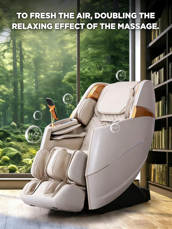 Luxury 4D Zero Gravity Massage Chair with AI Control & Heating - Ivory gallery