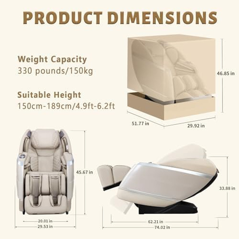 4D Full Body Massage Chair with Zero Gravity, 18 Modes & Yoga Stretch gallery