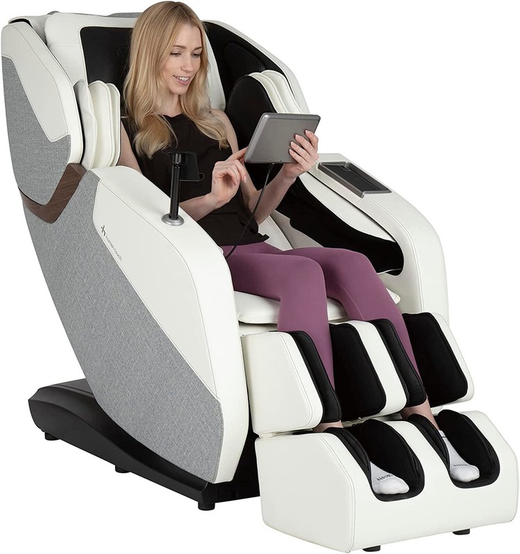 Human Touch WholeBody Rove Massage Chair Recliner with heat stretch Moon Cream gallery