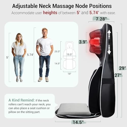 FSA Eligible HSA Approved Shiatsu Neck and Back Massager for Chair Black Gray gallery
