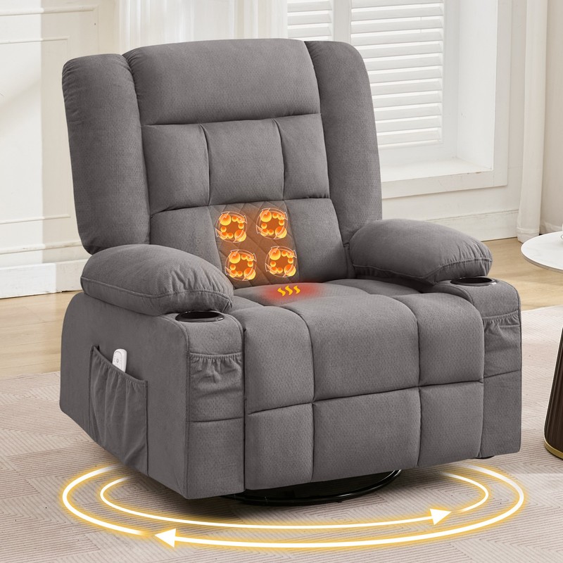3D Kneading Massage Rocker Recliner Chair with Heat, USB, 2 Cup Holders gallery
