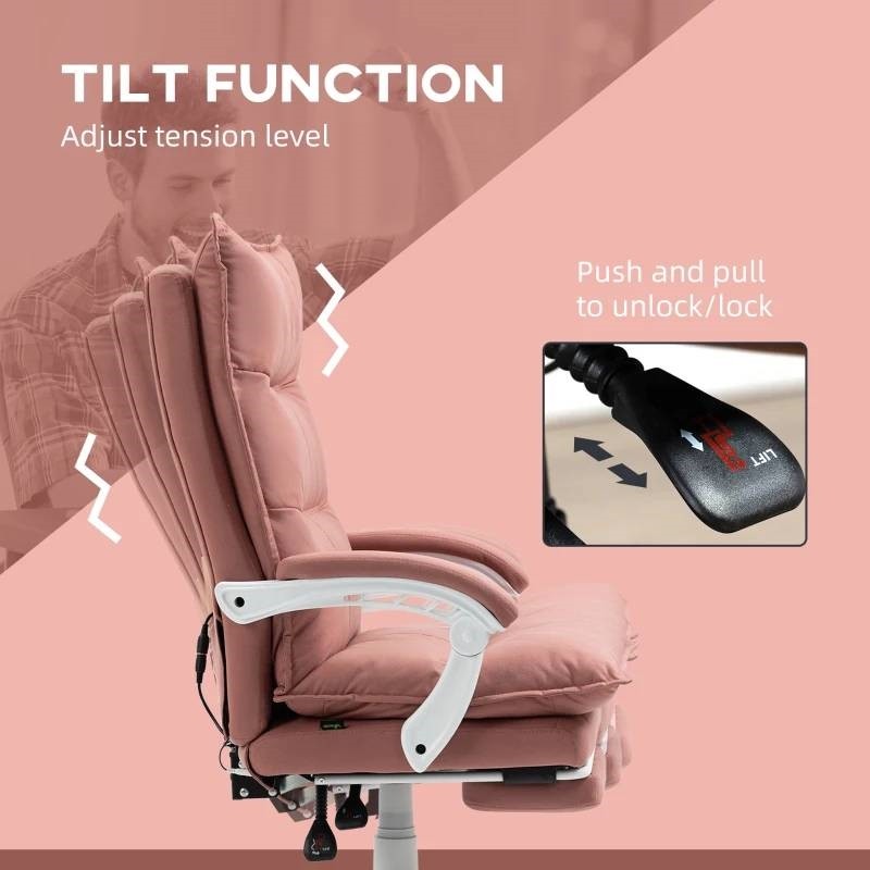 Salmon Double Padded Heated Executive Office Chair with Massage Function gallery