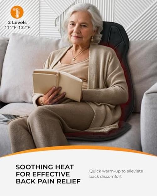 Vibration Back Massager with Heat, Massage Chair Pad with 45"*20"*2" Black gallery