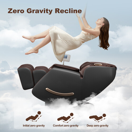 Black Full Body 3D Zero Gravity Massage Chair Recliner LCD Touch Screen Bluetoot gallery