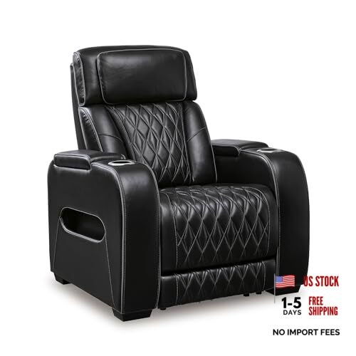 Signature Design by Ashley Boyington Contemporary Leather Match Power Black