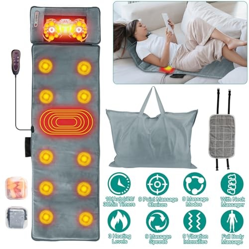 Electric Massage Mat Full Body Massage Ergonomic Vibration 54.33*19.7 Grey2 gallery