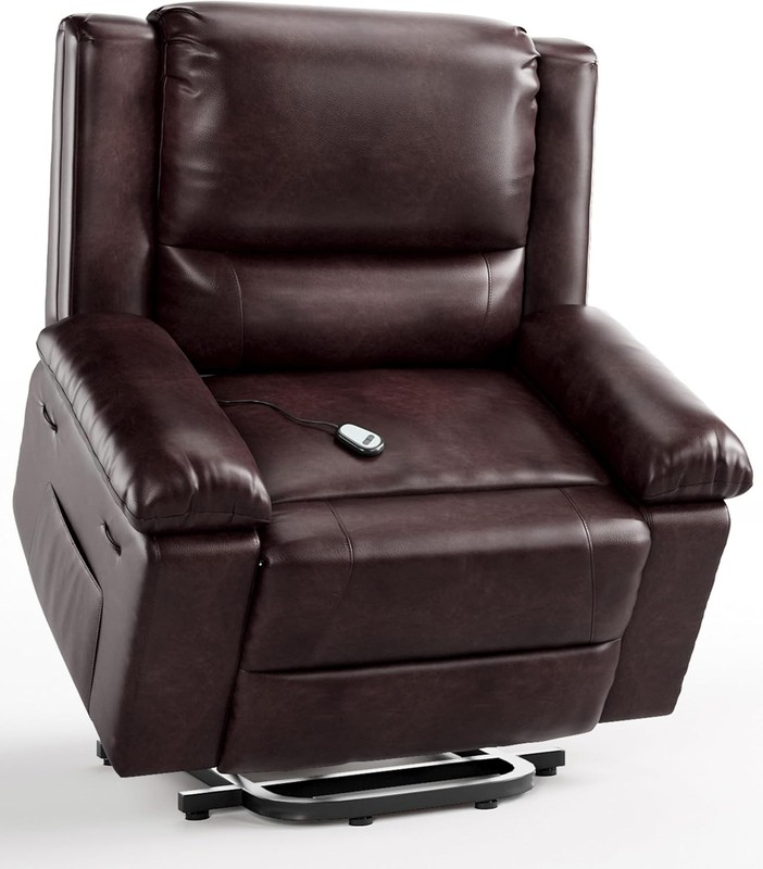 Power Lift Recliner Chair, PU Leather, Heat & Massage, 400LB Capacity gallery