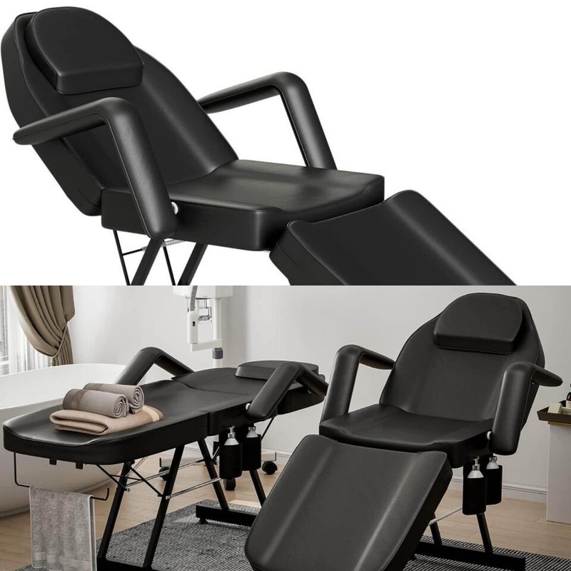 Adjustable Black, Spa Tattoo Massage Chair - W/ Towel Hook - Never Been Used gallery