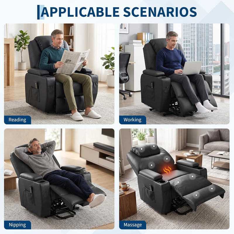 Comfort Power Lift Recliner with Massage, Heat & Storage for Elderly gallery