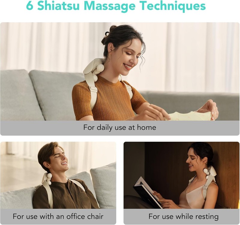 SKG Neck and Shoulder Massger with Heat Pain Relief Deep Tissue Shiatsu HS500-2 gallery