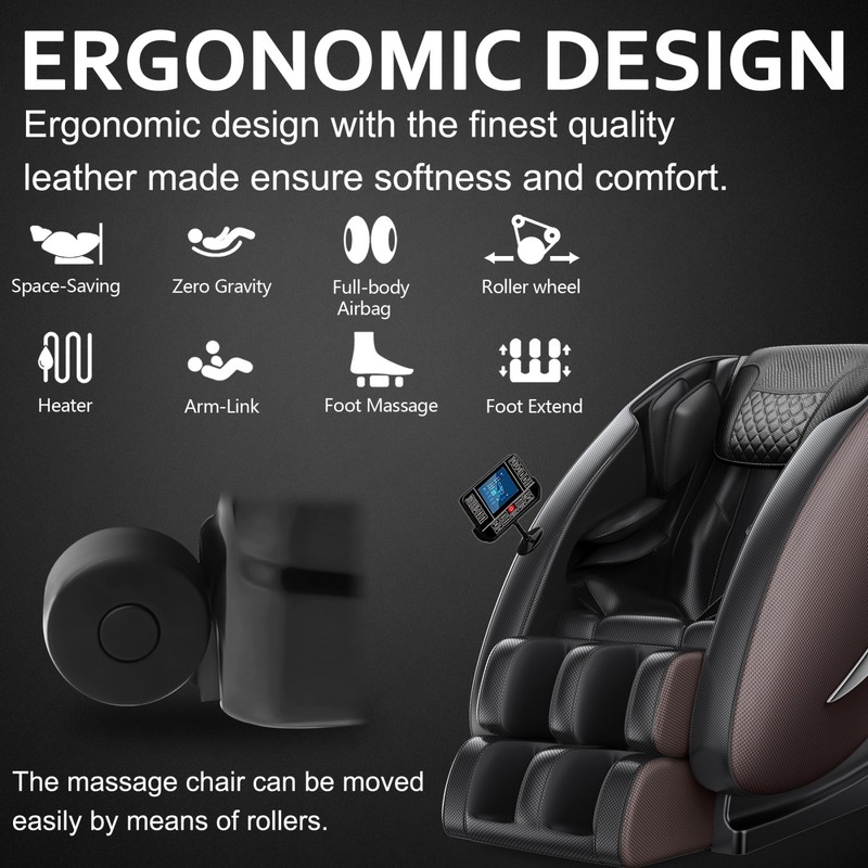 Zero Gravity Full Body Massage Chair Recliner with Air Pressure & Heating gallery