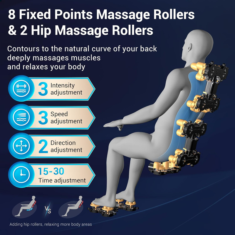 Zero Gravity Shiatsu Massage Chair with Heat & USB - Fully Assembled, Black gallery