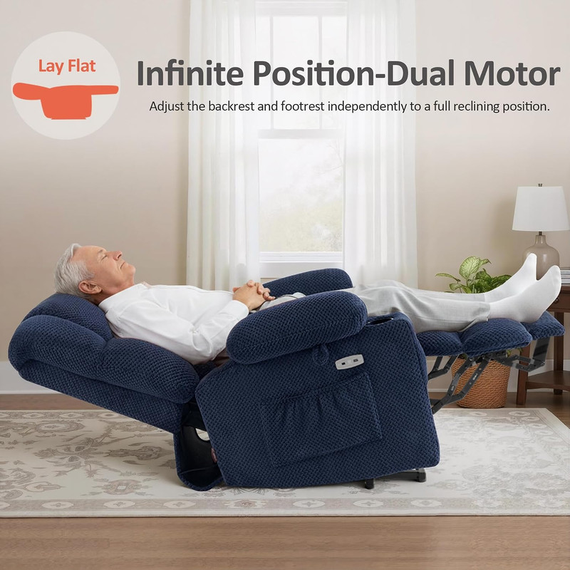 Dual Motor Power Lift Recliner Chair with Massage and Heat for Elderly People, I gallery