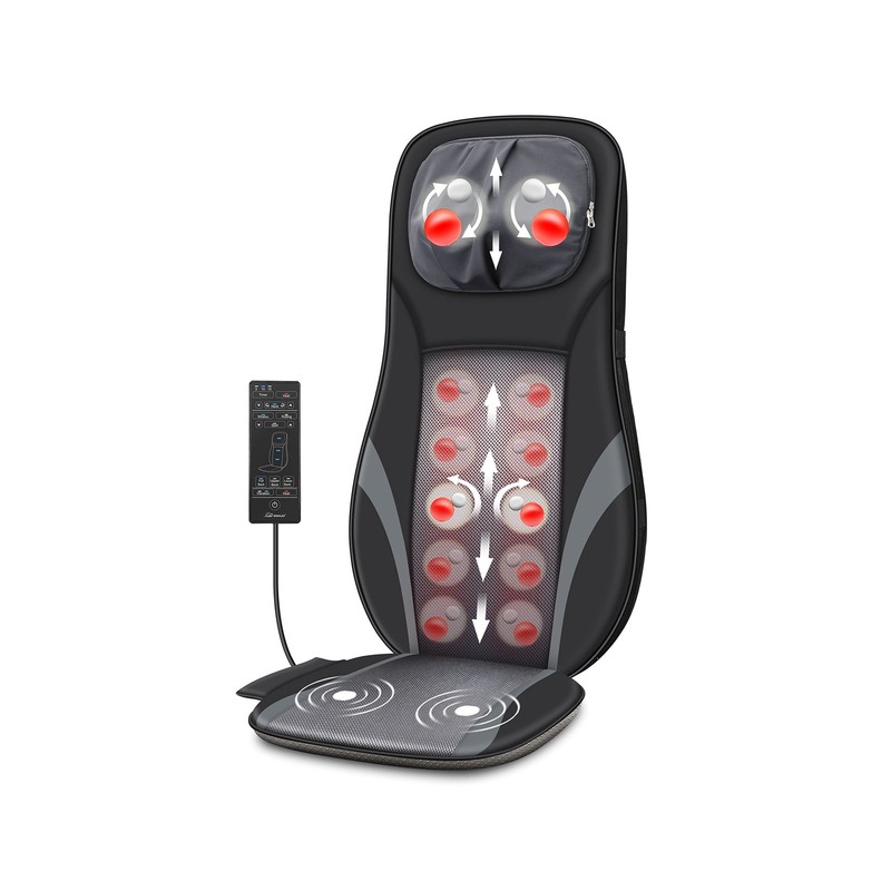 Snailax Shiatsu Back Massager with Heat -Deep Kneading Massage Chai... Fast Ship