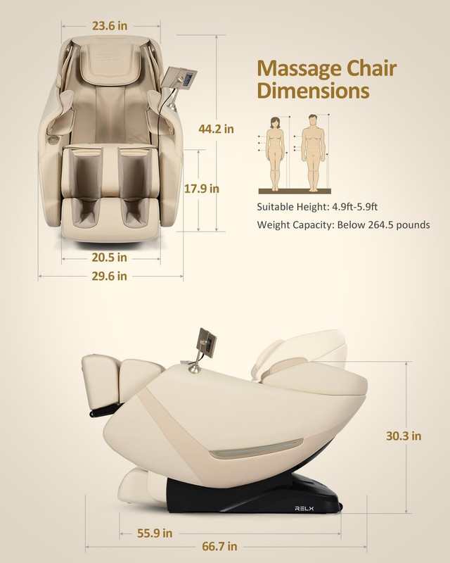 2026 Full Body Massage Chair with Zero Gravity, AI Control & Heating - Beige gallery
