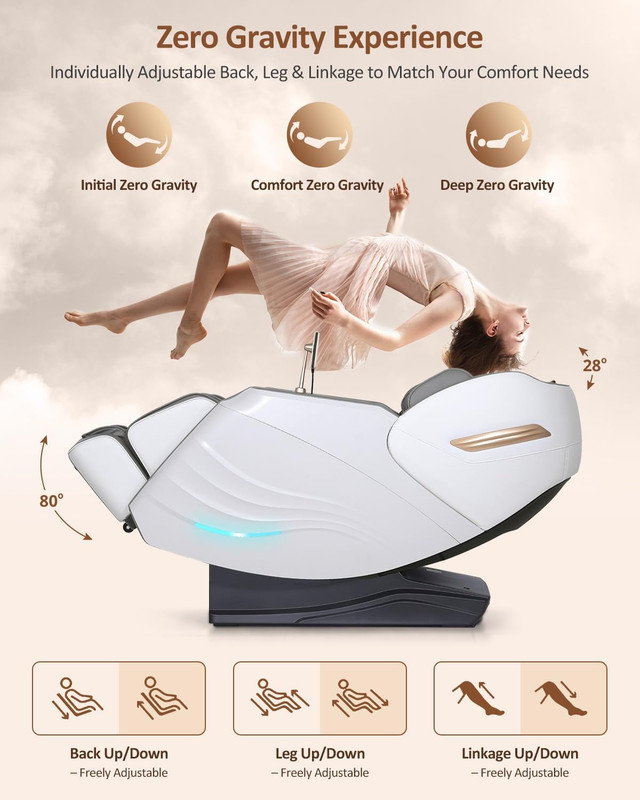 Massage Chair Full Body, 20 Modes Zero Gravity Sl-Track Shiatsu Massage Chair Bu gallery
