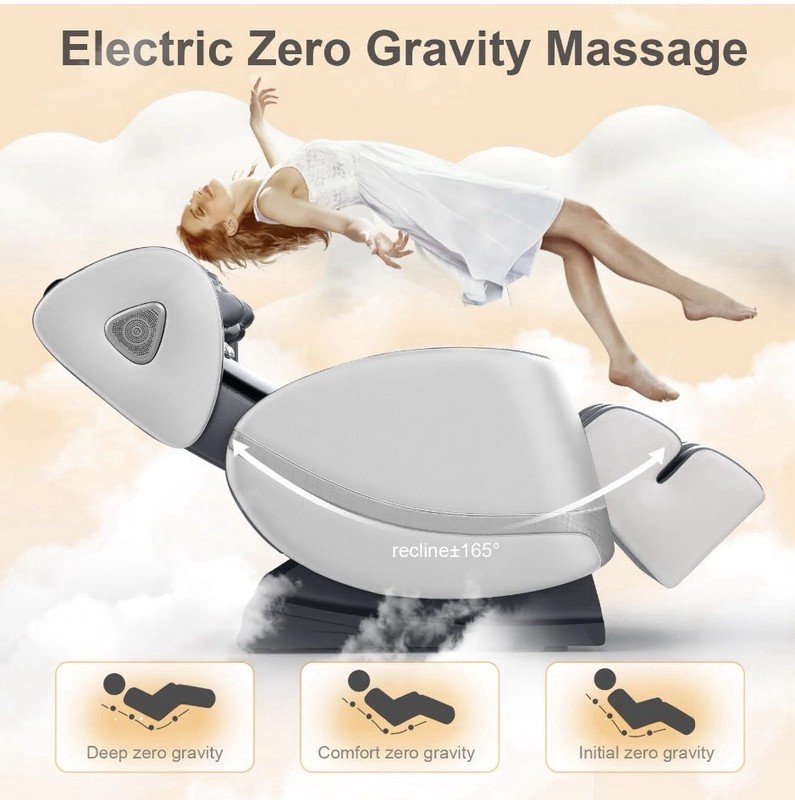 Znines Full Body Massage Chair Zero Gravity Heat Foot Massage Bluetooth Gray gallery