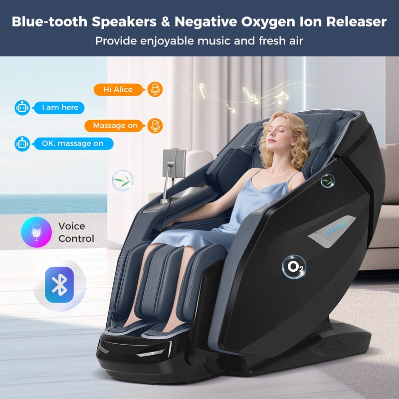 4D Dual Roller System Flexible Track Zero Gravity Full Body Massage Chair gallery