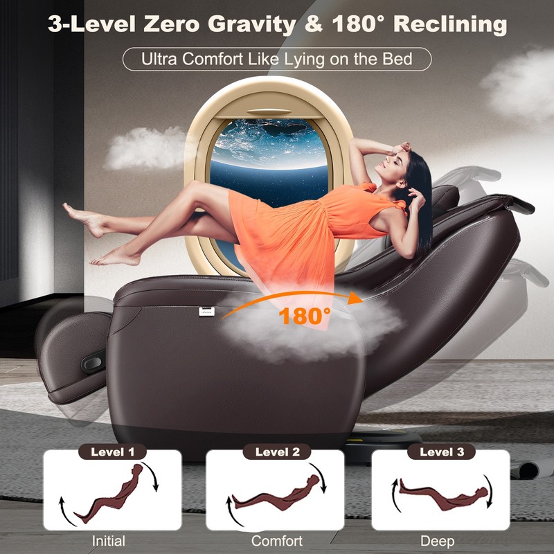 Full Body SL Track Zero Gravity Massage Chair w/ Pillow Reversible Footrest Heat gallery