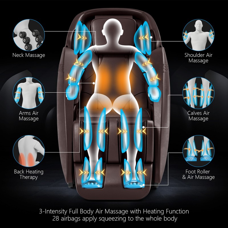 Costway Full Body Zero Gravity SL Track Massage Chair w/ Negative Ion Generator gallery
