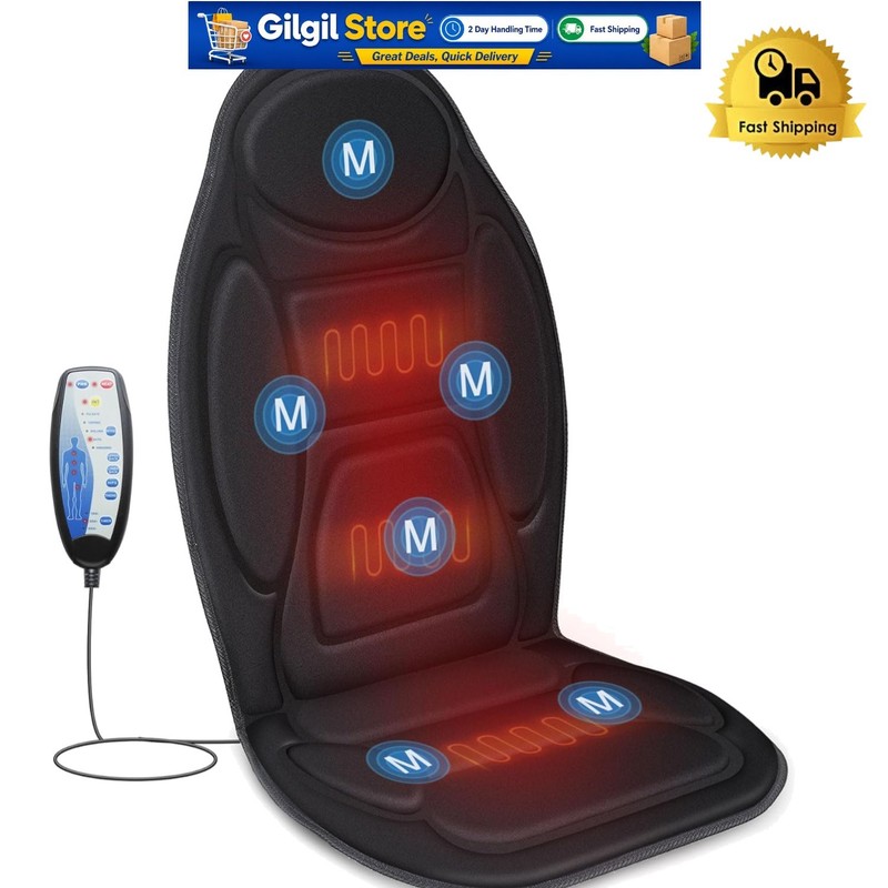 Vibration Seat Massager Pad with Heat - Ideal for Stress Relief & Relaxation