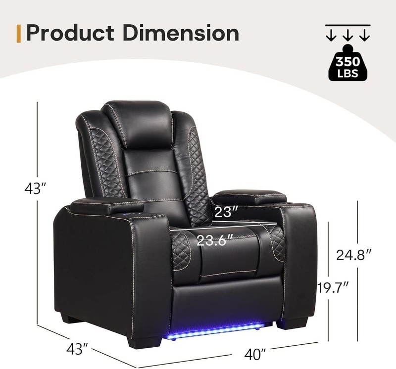 CANMOV Power Recliner Home Theater Seating, Electric Recliner Chair gallery