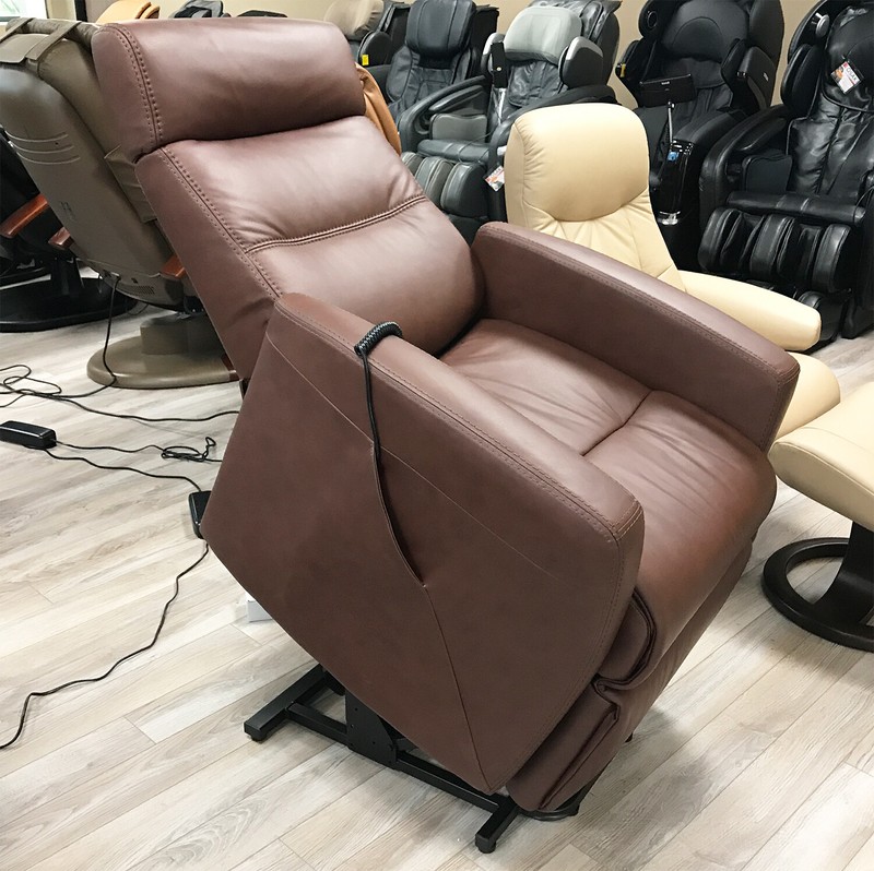 IMG Divani MF225 Med Power Infinite Position Lift Chair Recliner Cognac Leather gallery