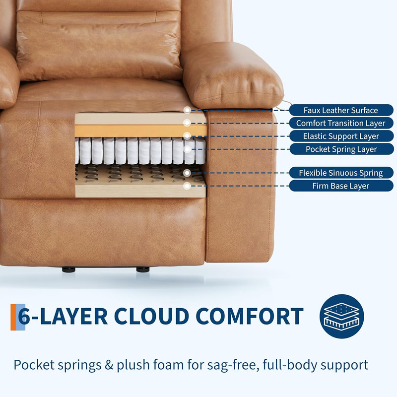Heated Massage Power Lift Recliner Chair for Seniors - PU Leather, Adjustable gallery