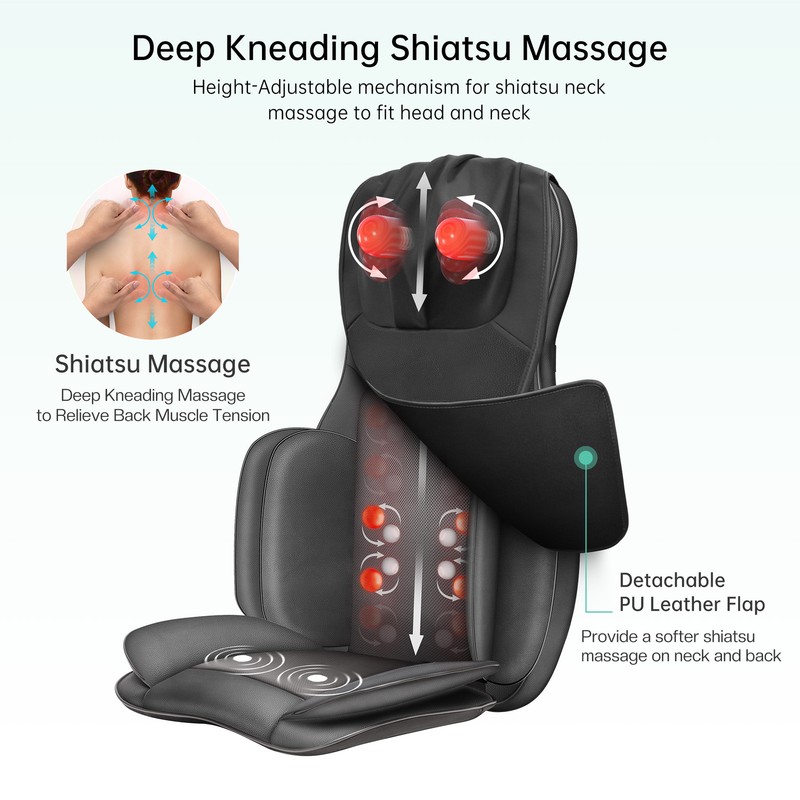 Snailax Full Body Massager with Heat Air Compress Kneading Shiatsu Massage gallery