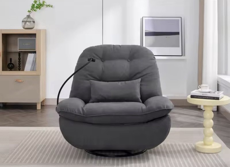 Gray Heated Electric Massage Recliner Chair USB Adjustable Fabric Upholstery gallery