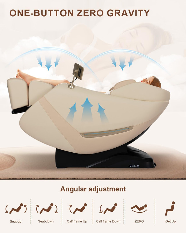 2026 Full Body Massage Chair with Zero Gravity, AI Control & Heating - Beige gallery