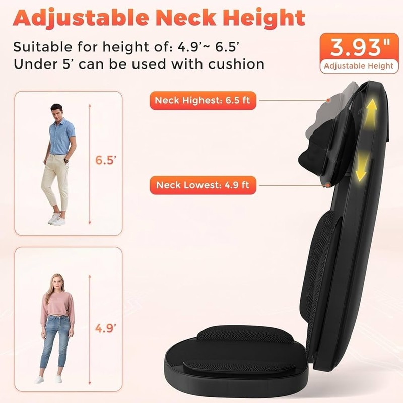 Belhope SJD-01 Massage Chair Cushion Black Heated Shiatsu Vibration LCD Remote gallery