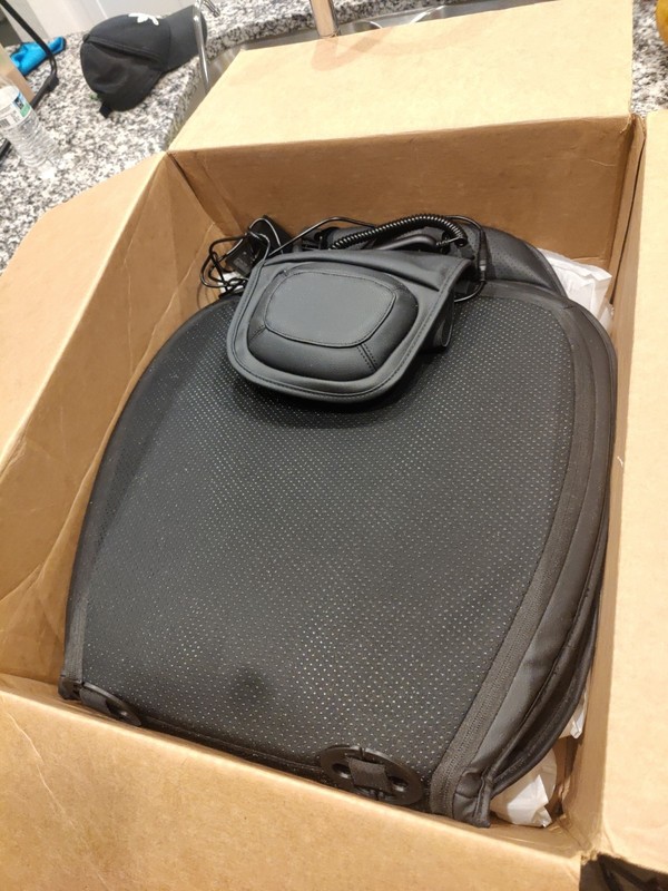 LAXCON Black Memory Foam Vibrating Heated Massage Chair Cushion with Remote gallery