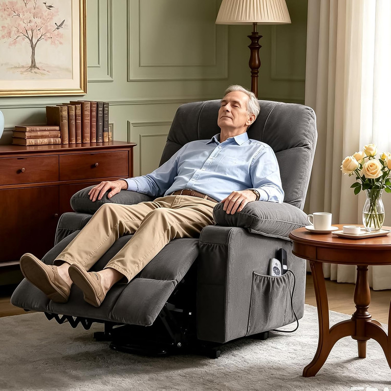 Power Lift Recliner Chair for Elderly,8-Point Vibration Massage & Heat,Electric gallery