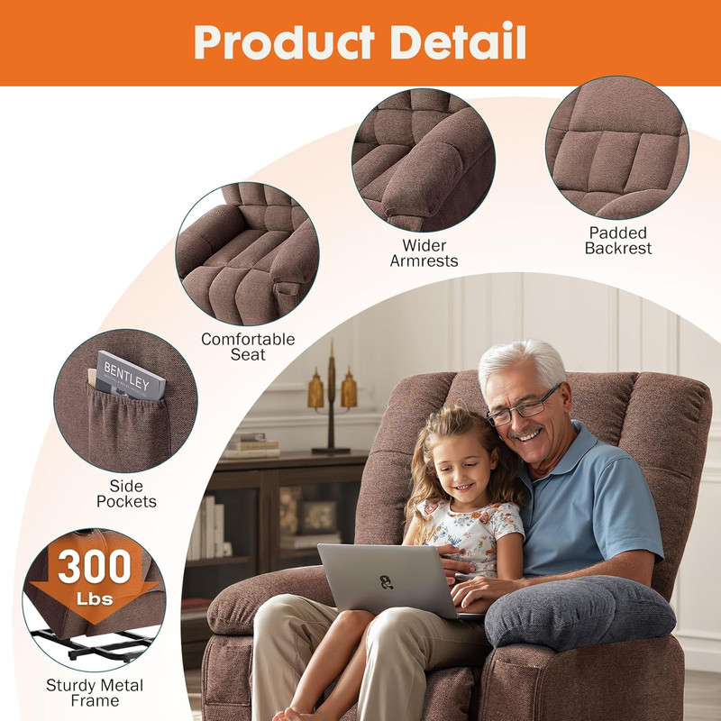 Power Lift Recliner Chair with Vibration Massage and Heat for Adults, Ergonomic gallery