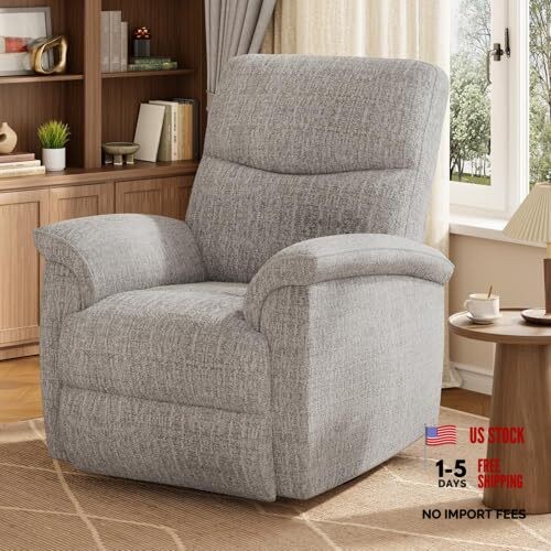 Swivel Rocker Recliner Chair, Nursery Rocker Recline Chair, Manual Grey