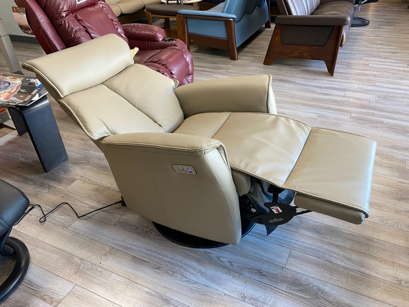 IMG Boss RML287 Medium Power Relaxer Recliner Chair T414 Pebble Leather + Lumbar gallery