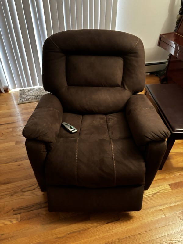 Brown Solid Upholstered Electric Massage Recliner Chair with Remote Control
