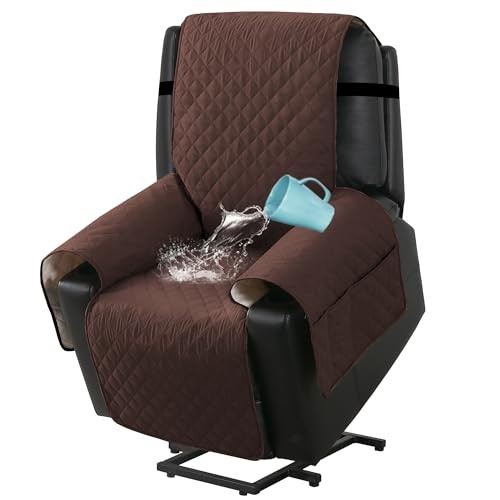 100% Waterproof Power Lift Recliner Chair Cover Non Slip Electric Power Brown gallery