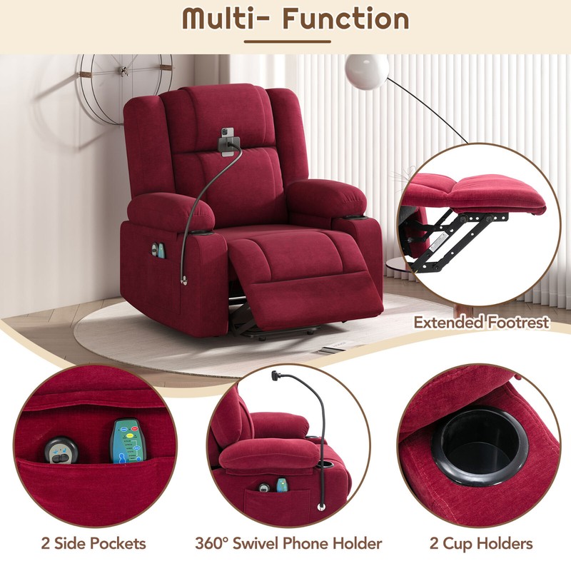 Power Lift Elderly Recliner Chair with Massage and Heating Functions gallery
