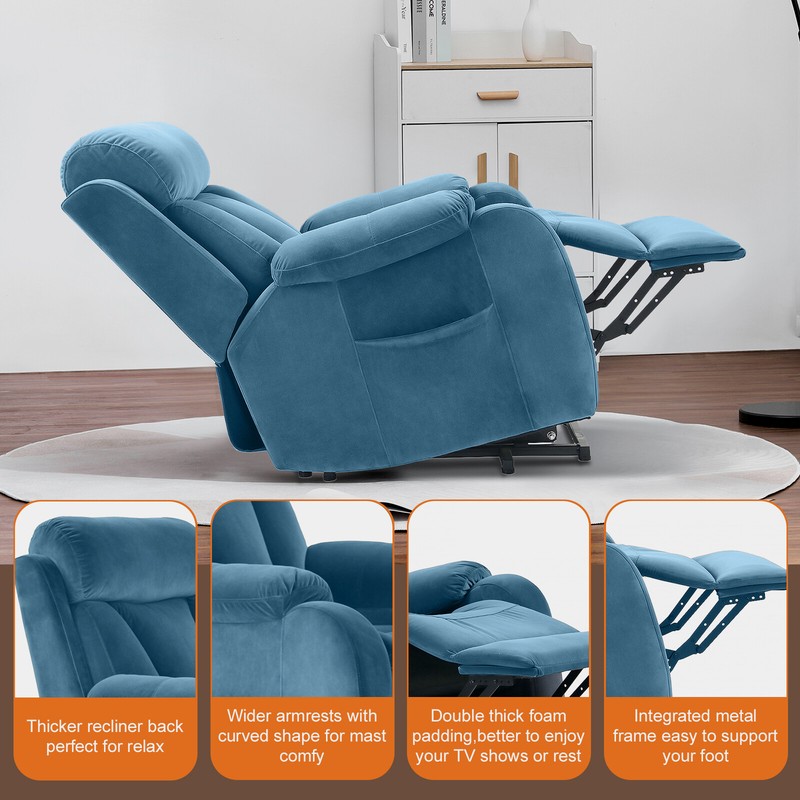 Elderly Electric Power Lift Recliner Chair Recliner Single Sofa w/Remote Control gallery