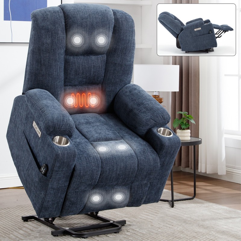 Power Lift Recliner with Massage & Heat for Elderly, USB-C, Cup Holders gallery