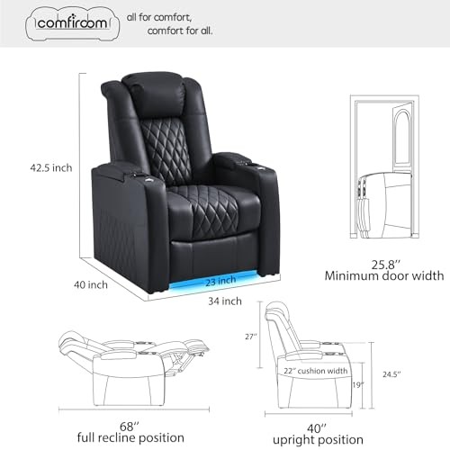 Leather Home Theater Seating, Classic Series Game Seats Movie Theater Recliner gallery