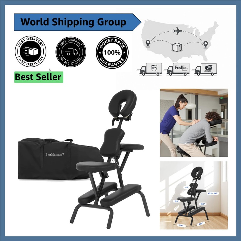 Elegant Folding Massage Chair - High Density Foam, Adjustable for Client Comfort