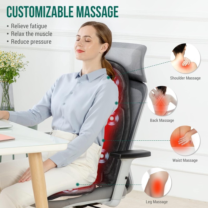 Vibration Seat Massager Pad with Heat - Ideal for Stress Relief & Relaxation gallery