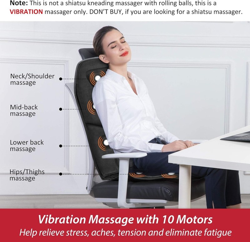 Massaging Seat Cushion with Advanced Graphene Heat – Ideal for Home & Office gallery