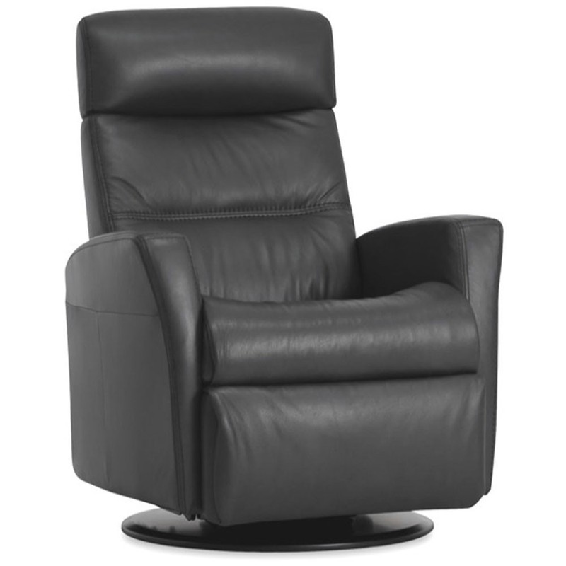 IMG Divani RM125 Small Power Relaxer Recliner Chair Sauvage Charcoal Leather