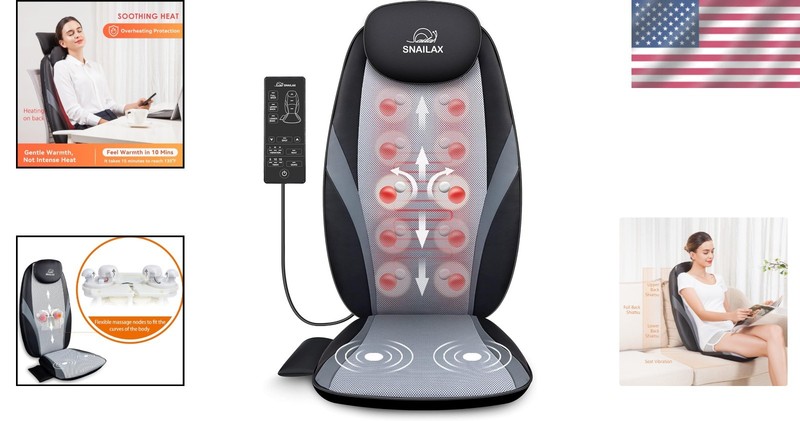 Portable Shiatsu Massage Pad with Adjustable Heat and Vibration – Perfect Gift gallery
