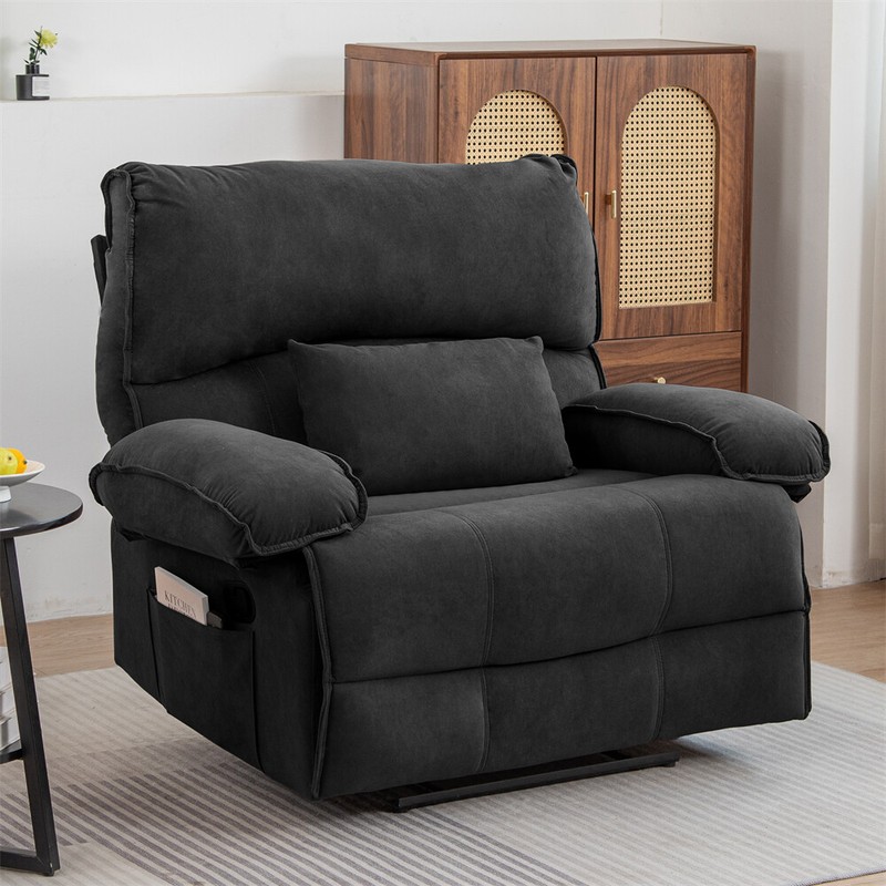 27.5" Oversized Manual Recliner Chair Sofa with Heating Vibration Capacity 350lb gallery