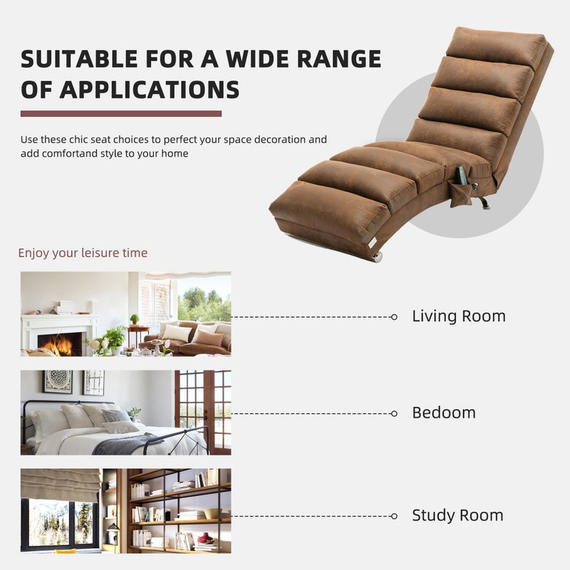 Massage Chaise Lounge w/Remote - Ergonomic Electric Long Lounger 5 Modes gallery